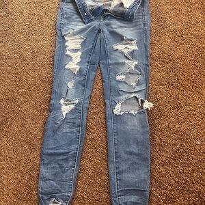 Stylish Blue Distressed Women Jeans